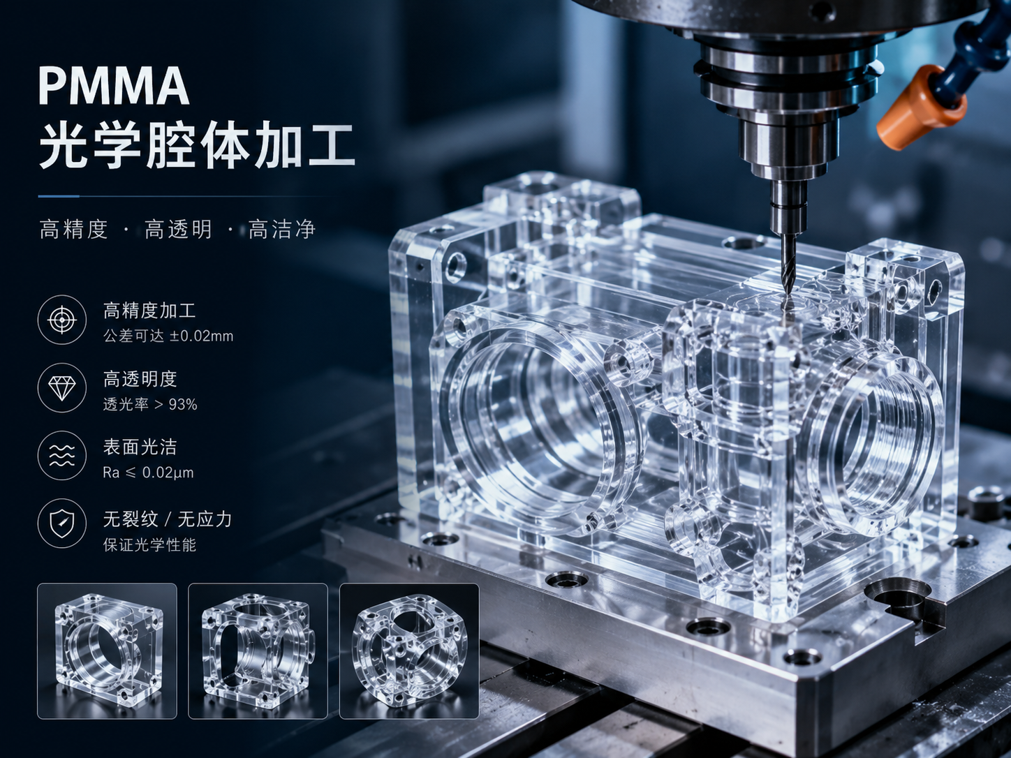 PMMA光学腔体加工：透明件的加工难点详解